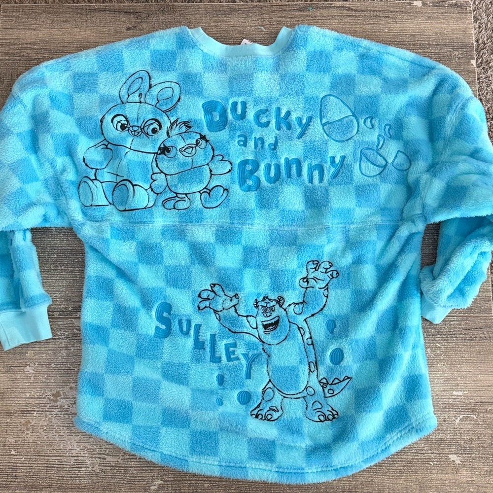 Disney Pixar fluffy fleece like blue with embroidered characters spirit jersey - Picture 7 of 9
